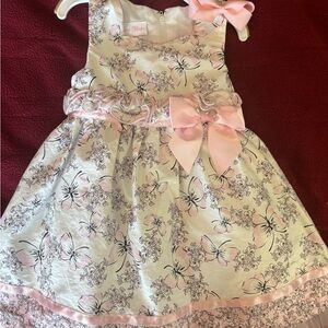 Pink and White Floral Kids Dress